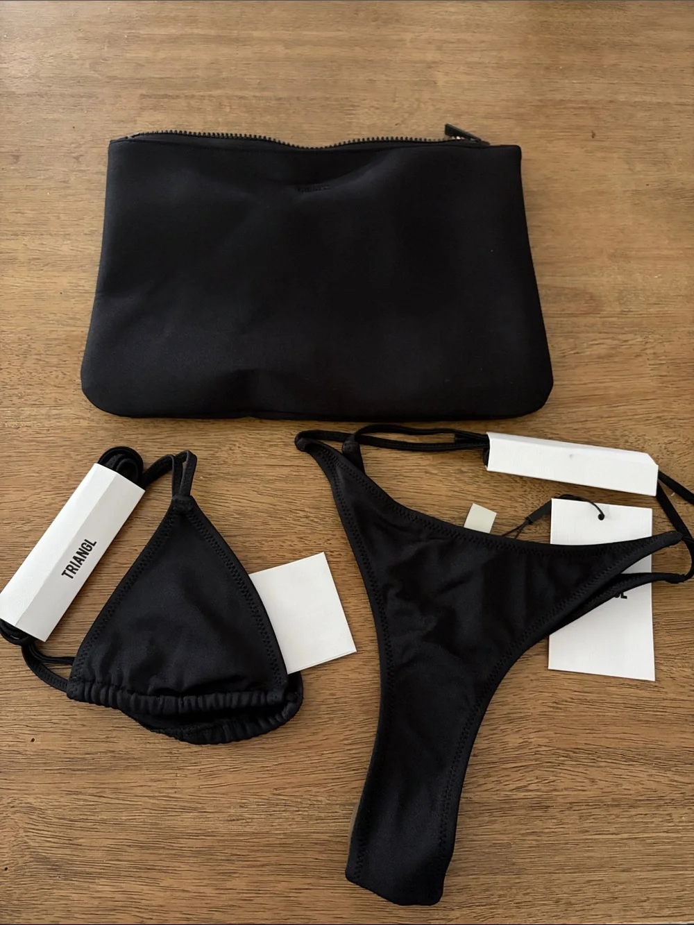 New Triangl VINCA - EBONY BLACK TRIANGLE BIKINI SET